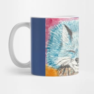 Sleepy blue fox  art Mug